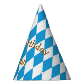 Blauer bayerischer Geburtstag personalisieren Partyhütchen (Rechts)