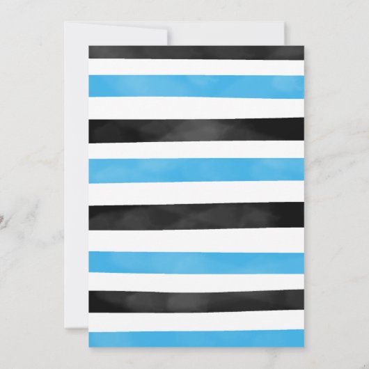 Blauer bearbeitbarer Bowling Einladung (Rückseite)