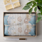 Blauer Becher & Lebkuchen-Keks-Muster Seidenpapier (Geschenk)