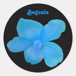 Blauer Begonia individuell anpassbarer Aufkleber