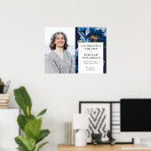 Blauer Begräbnisfeier zum Foto des Lebens Poster (Heimbüro)