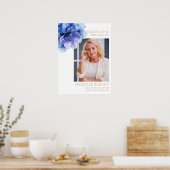 Blauer Begräbnisfeier zum Foto des Lebens Poster (Küche)