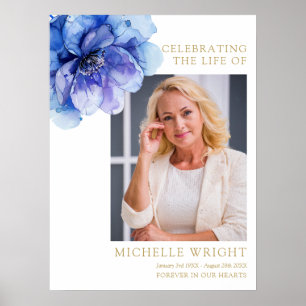 Blauer Begräbnisfeier zum Foto des Lebens Poster