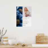 Blauer Begräbnisfeier zum Foto des Lebens Poster (Küche)