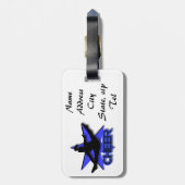 Blauer Beifall-Gepäckanhänger Gepäckanhänger (Rückseite vertikal)