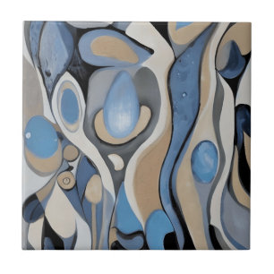 Blauer Beige Drops Stones Keramik Tile Fliese