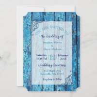 Blauer beklagter Wood Hochzeitsempfang