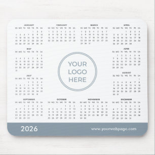 Blauer benutzerdefinierter 2026 Kalender Geschäft- Mousepad