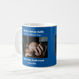 Blauer benutzerdefinierter Daddy-Foto-Erster Vater Kaffeetasse