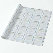 Blauer benutzerdefinierter Name Geschenkpapier (Ungerollt)