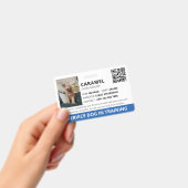 Blauer benutzerdefinierter QR-Code Servicehund in Ausweis (Handheld)