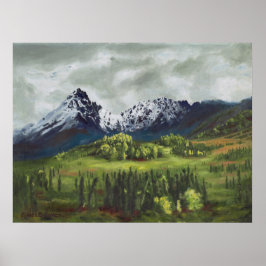 Blauer Berg des Fernen Nordposters Poster