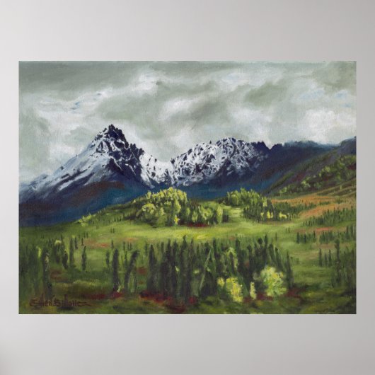 Blauer Berg des Fernen Nordposters Poster (Vorne)