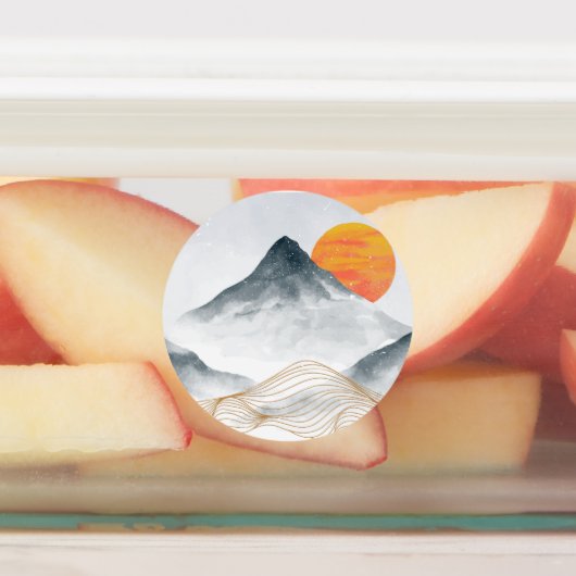 Blauer Berg Etiketten (Befestigt)