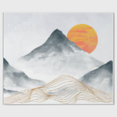 Blauer Berg Geschenkpapier (Flach)