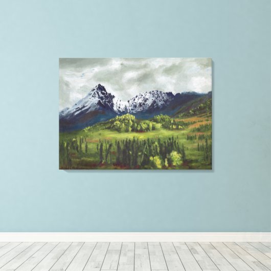 Blauer Berg im Fernen Norden: Leinwand nicht zuges (Insitu (Holzboden))