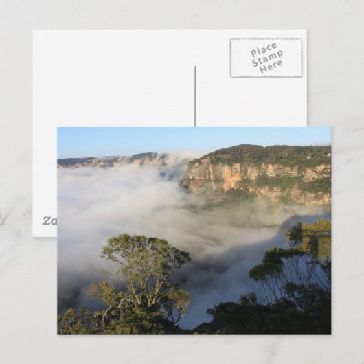 Blauer Berg Postkarte (Vorne/Hinten)