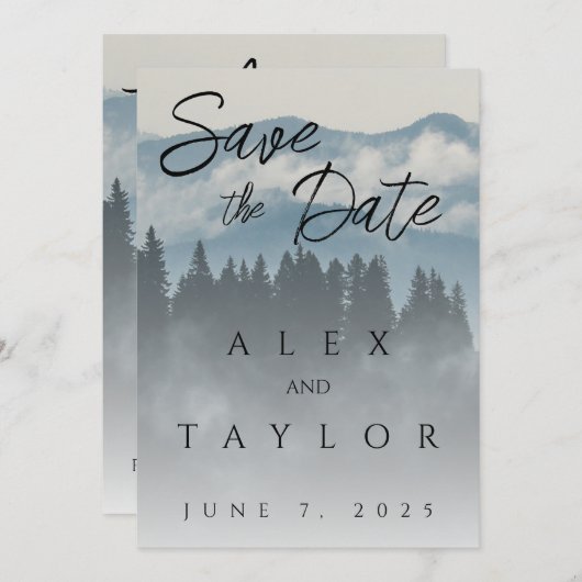 Blauer Berg Save the Date (Vorne/Hinten)