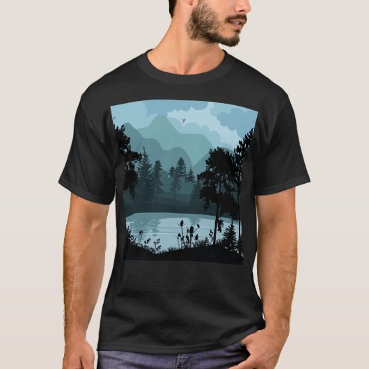 Blauer Berg T-Shirt (Vorderseite)