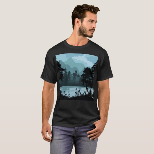 Blauer Berg T-Shirt (Vorne ganz)