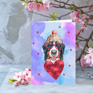 Blauer Berner Sennenhund Valentinstag Geschenk Hun Karte