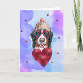 Blauer Berner Valentinstag Gabe Hund Karte (Vorderseite)