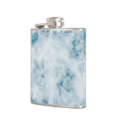 Blauer Beschaffenheits-Marmorierunghintergrund Flachmann (Links)