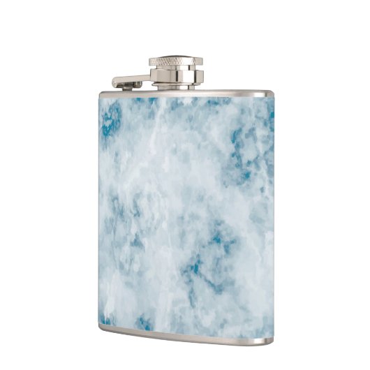 Blauer Beschaffenheits-Marmorierunghintergrund Flachmann (Links)