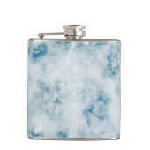 Blauer Beschaffenheits-Marmorierunghintergrund Flachmann (Vorderseite)