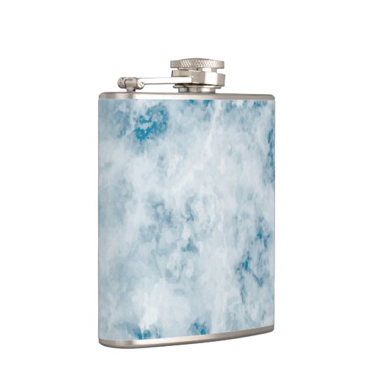 Blauer Beschaffenheits-Marmorierunghintergrund Flachmann (Rechts)