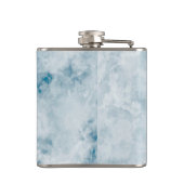 Blauer Beschaffenheits-Marmorierunghintergrund Flachmann (Rückseite)