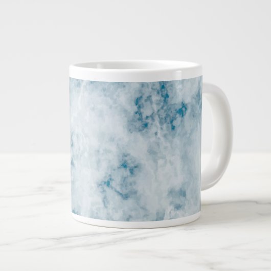 Blauer Beschaffenheits-Marmorierunghintergrund Jumbo-Tasse (Vorderseite Rechts)