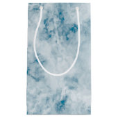 Blauer Beschaffenheits-Marmorierunghintergrund Kleine Geschenktüte (Vorderseite)