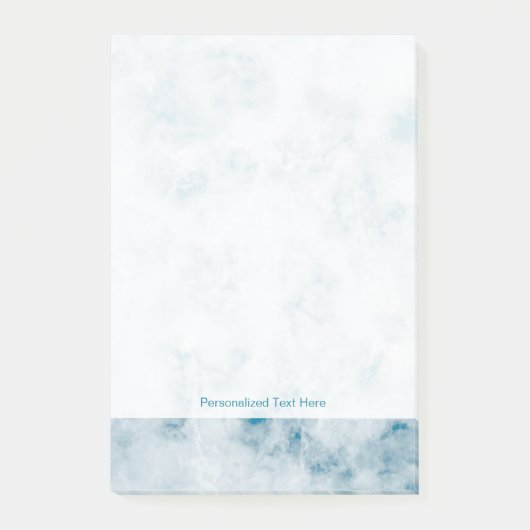 Blauer Beschaffenheits-Marmorierunghintergrund Post-it Klebezettel (Vorderseite)