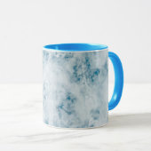 Blauer Beschaffenheits-Marmorierunghintergrund Tasse (VorderseiteRechts)