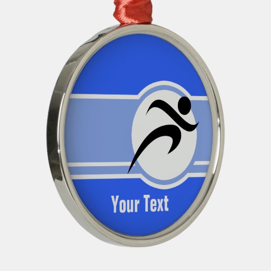 Blauer Betrieb Silbernes Ornament (Rechts)