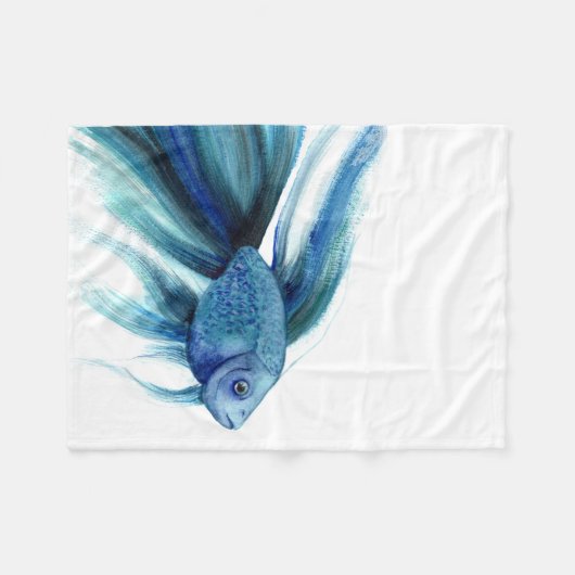 Blauer Betta Fleecedecke (Vorderseite (Horizontal))