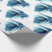 Blauer Betta Geschenkpapier (Ecke)