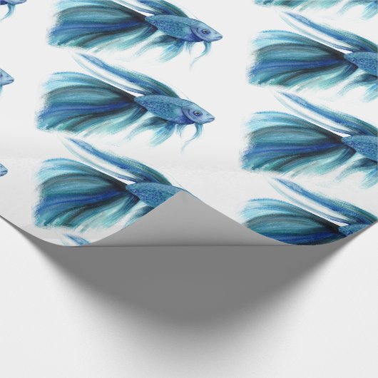 Blauer Betta Geschenkpapier (Ecke)