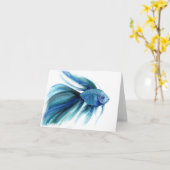 Blauer Betta Karte (Gelbe Blume)