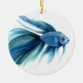 Blauer Betta Keramik Ornament (Vorne)