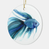 Blauer Betta Keramik Ornament (Links)