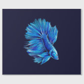 Blauer Bettfisch an der Marine |Aquarium Lover Geschenkpapier (Flach)