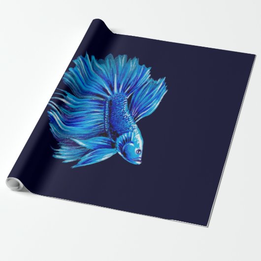 Blauer Bettfisch an der Marine |Aquarium Lover Geschenkpapier (Ungerollt)