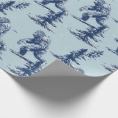 Blauer Bigfoot im Wald Geschenkpapier (Ecke)