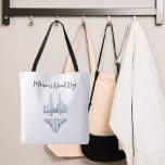 Blauer Bikini-Strand Tasche<br><div class="desc">Personalisieren Sie Ihren Namen oder Text und fügen Sie ihn hinzu. Der Bikini ist mit einem weißen und hellblauen Streifen dekoriert.</div>