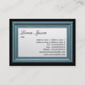 Blauer Bilderrahmen Visitenkarte (Rückseite)
