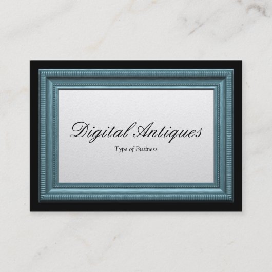 Blauer Bilderrahmen Visitenkarte (Vorderseite)