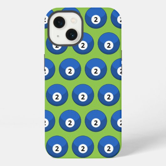 Blauer Billardball Nummer Zwei Muster iPhone Hülle (Rückseite)