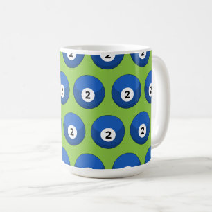 Blauer Billardball Nummer Zwei Muster Kaffeetasse